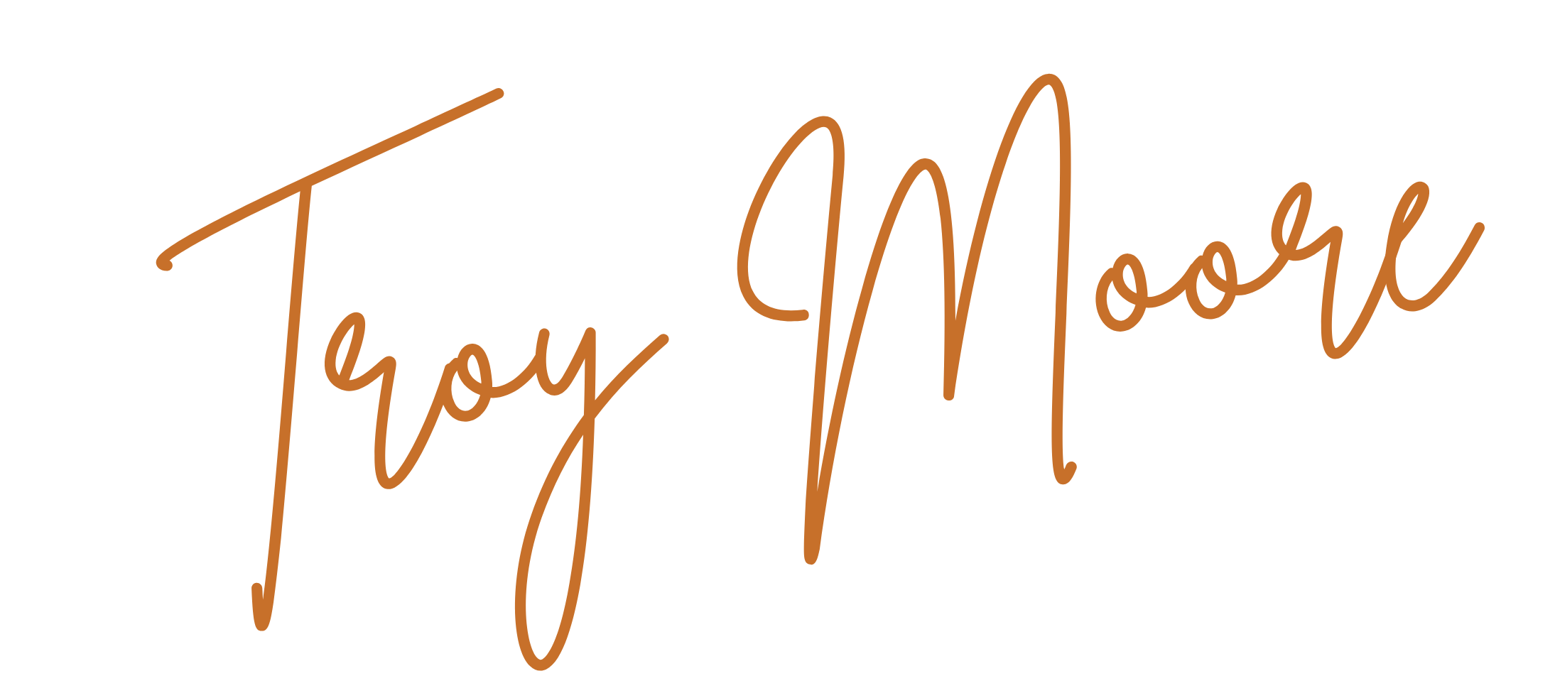 Troy Moore's signature in brown.